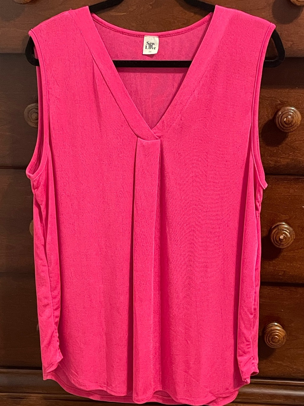 Sew in love 2x fuschia hot pink slinky stretchy sleeveless tank top nwot travel